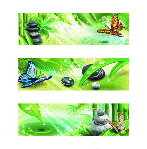 Set of Different Spa design elements vector art 04