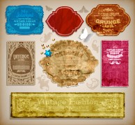 Vintage stickers and labels set 04