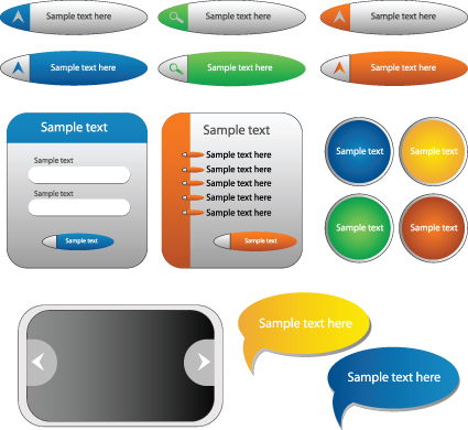 Shiny Web button vector Collection 01