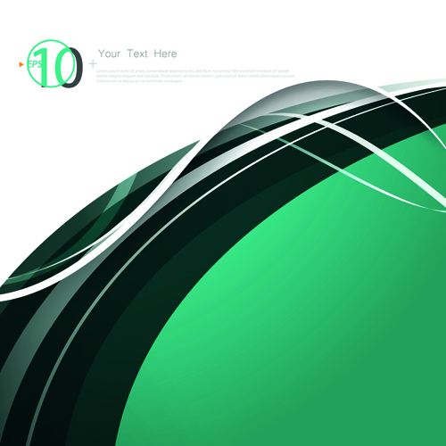 White and green background with abstract elements vector