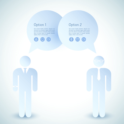 White business people with text cloud vector 02
