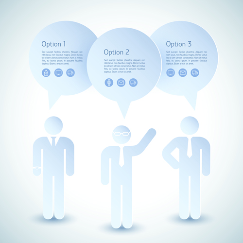 White business people with text cloud vector 03