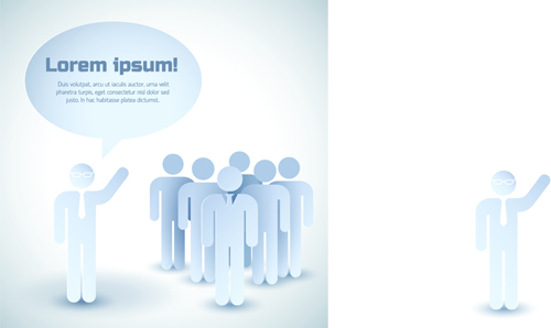 White business people with text cloud vector 05