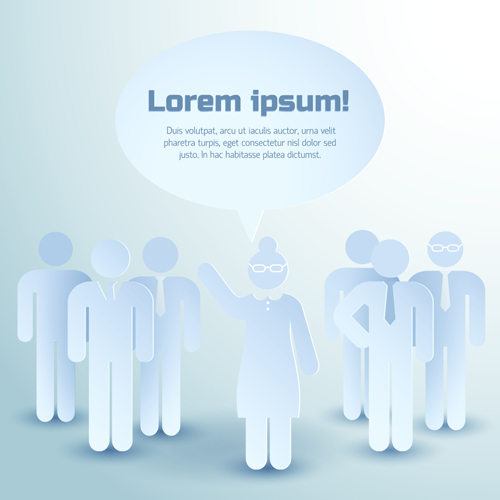White business people with text cloud vector 06