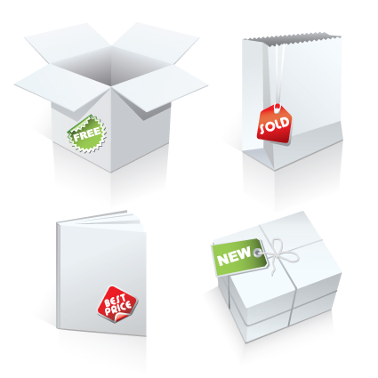 Set of White objects In life elements vector material 06