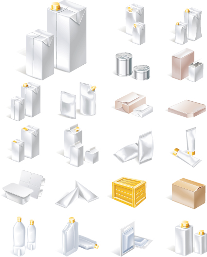 Set of White objects In life elements vector material 08