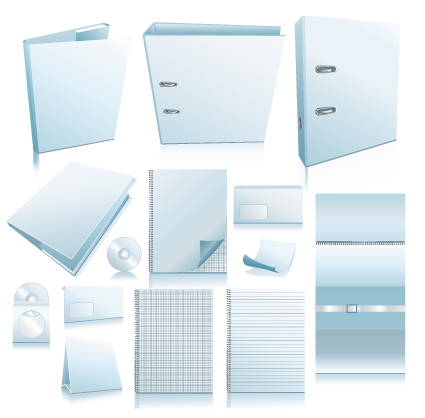 Set of White objects In life elements vector material 09