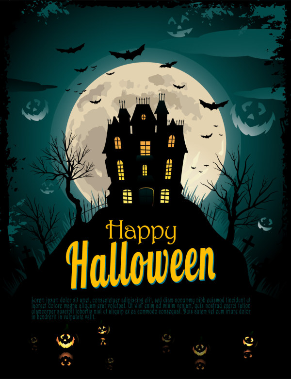 halloween night vector art background