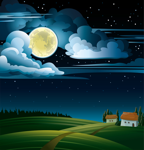 vector background night Charming background 