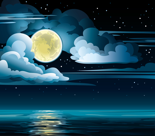 vector background night Charming background 