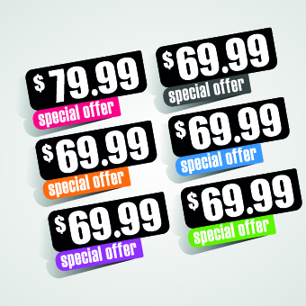 price sticker design vector 04