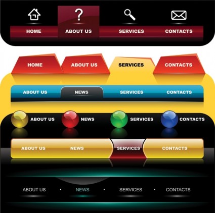 Exquisite website navigation menu vector graphics Exquisite website navigation menu vector graphics