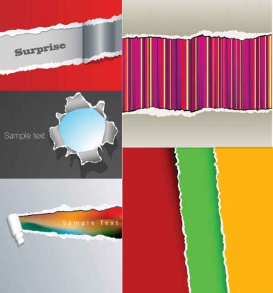 ripped open paper background vectors