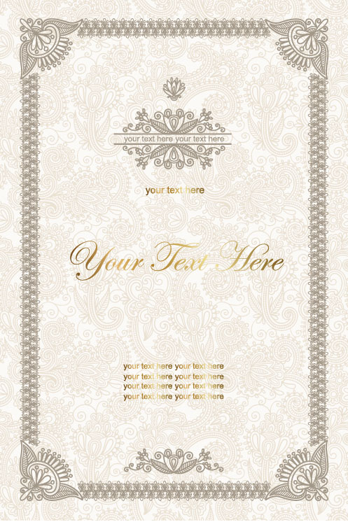 European style Decorative pattern  Certificate Template vector 03