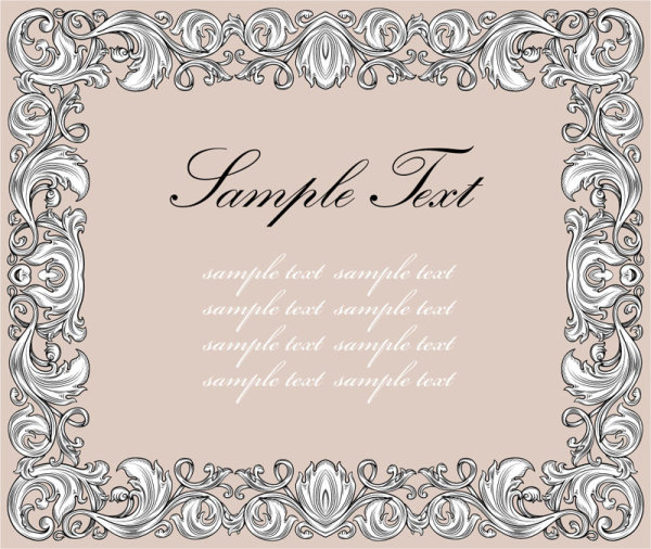 European style Decorative pattern Frame vector 01