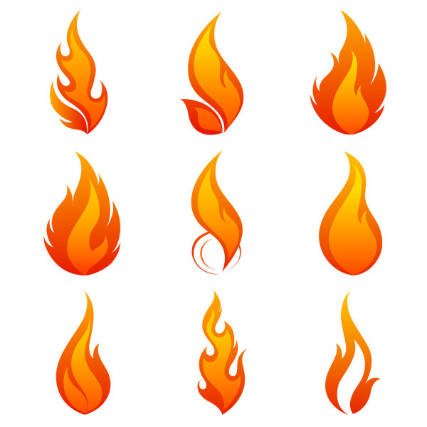 Elements of Vivid flame vector Icon 01