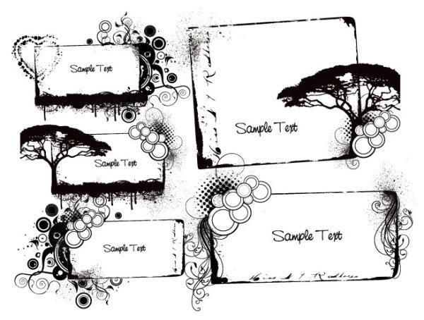 tree frame Floral vector