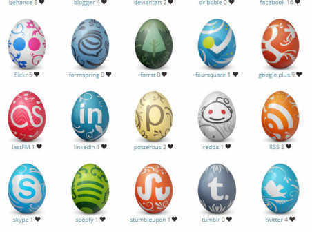 social network icons eggs easter 