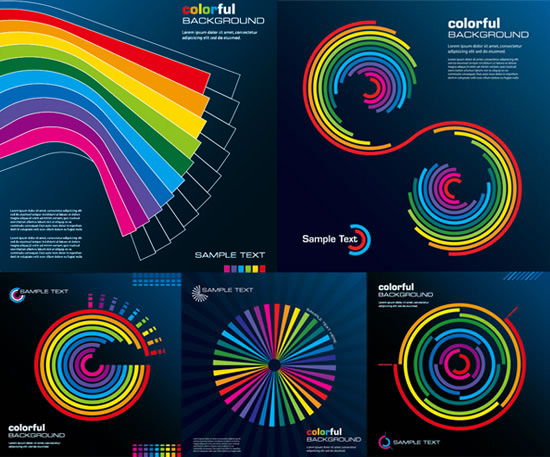 Color ring stripes background art vector