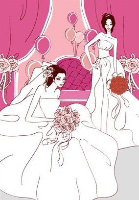 Sweet wedding set 86 vector