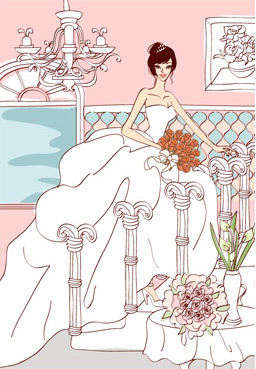 Sweet wedding set 83 vector