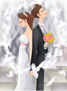 Sweet wedding set 79 vector