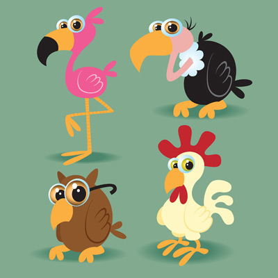 Cartoon birds vector