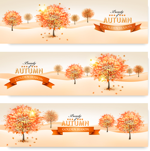 tree beautiful banners autumn 