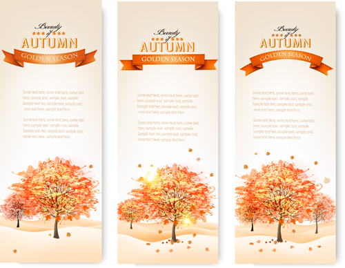 tree material beautiful banners autumn 