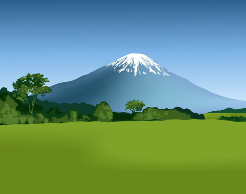 Beautiful fields landscapes vector set 19