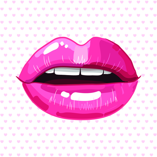 Beautiful lips vector material set 04