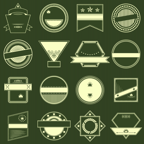 Blank vintage labels vector set