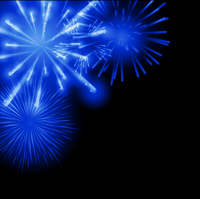 Fireworks blue background 