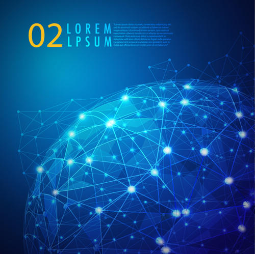 Blue style global network business background 01
