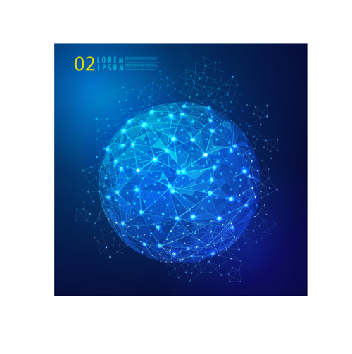 network global business blue background 