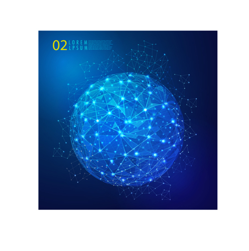 Blue style global network business background 04