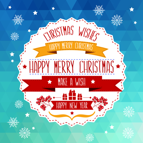 Christmas labels frame vector background 04