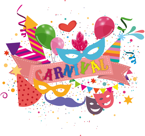 Carnival confetti art background vector 02