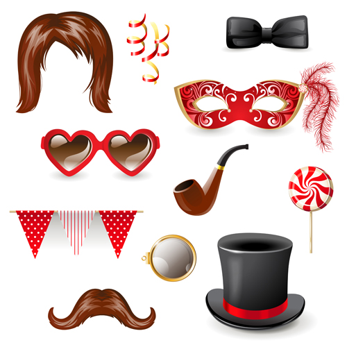 Carnival ornaments design vector set 01