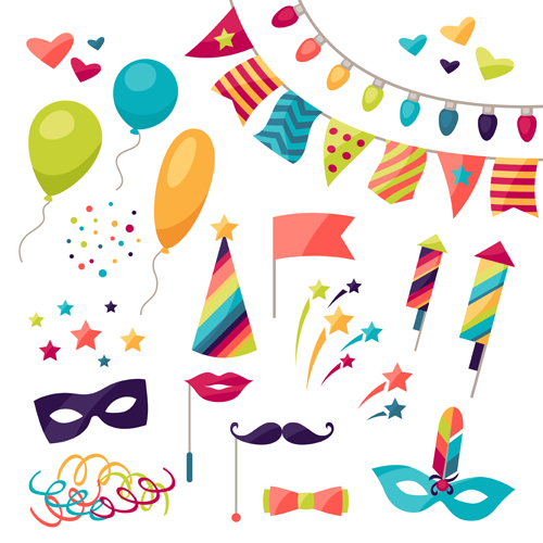 Carnival ornaments design vector set 02