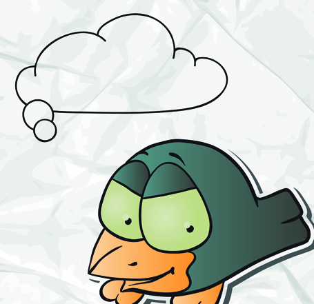 Set of funny Cartoon animals cloud to talk design vector 05