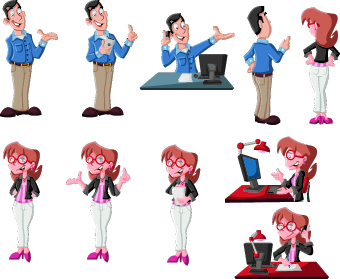 Different Cartoon people design vector 01