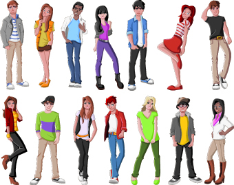 Different Cartoon people design vector 02
