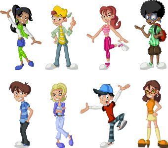 Different Cartoon people design vector 03