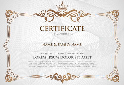 Retro font frame certificate template certificate 