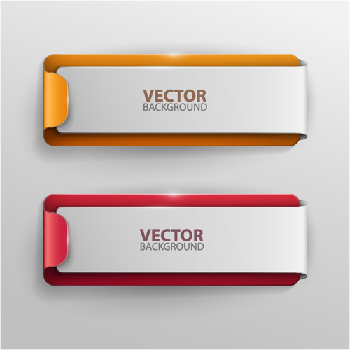 Colored origami banner shiny vector 01