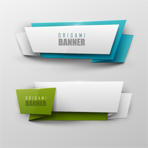 shiny origami colored banner 