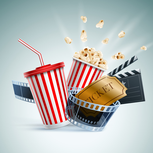 Creative cinema elements backgrounds vector material 03