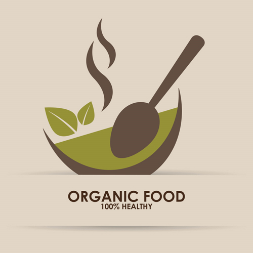 Creative organic food logo vector 03