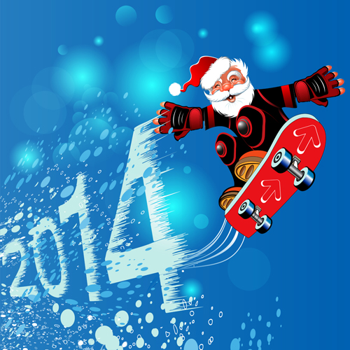Cute Santa Claus Christmas background vector 01